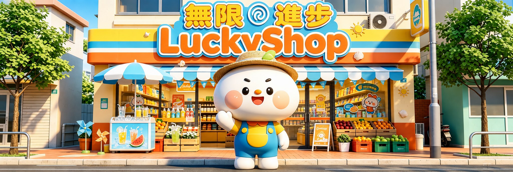 LuckyShop 门店与品牌吉祥物，点击可互动